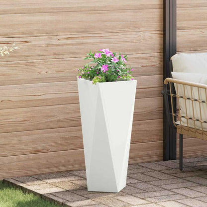 Fioriera 2 pcs Bianco 30 x 30 x 75 cm Acciaio