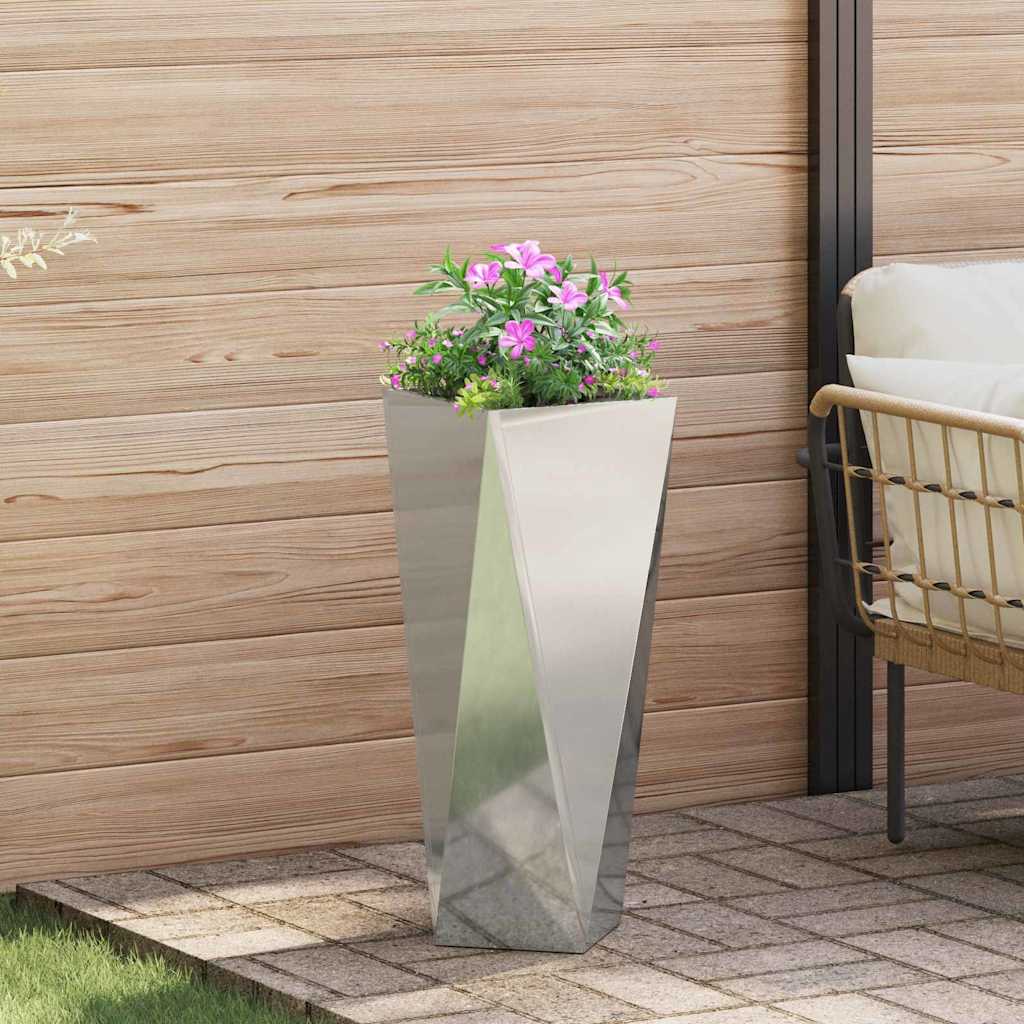 Fioriera Argento 30 x 30 x 75 cm Acciaio zincato