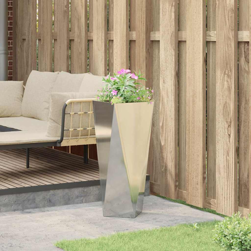 Fioriera Argento 30 x 30 x 75 cm Acciaio zincato