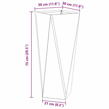 Fioriera 2 pcs Argento 30 x 30 x 75 cm Acciaio zincato