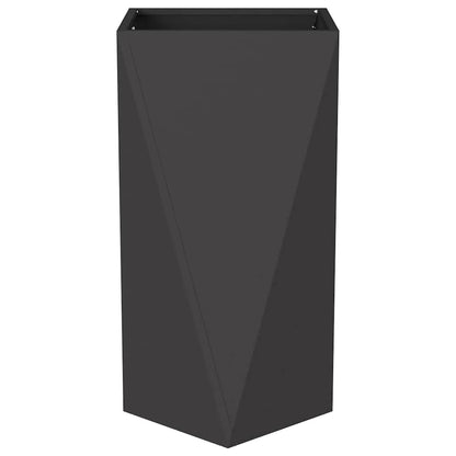 Fioriera 2 pcs Nero 40 x 40 x 75 cm Acciaio