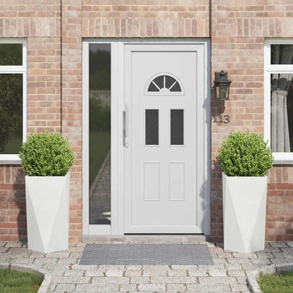 Fioriera 2 pcs Bianco 40 x 40 x 75 cm Acciaio