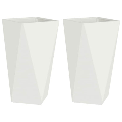 Fioriera 2 pcs Bianco 40 x 40 x 75 cm Acciaio