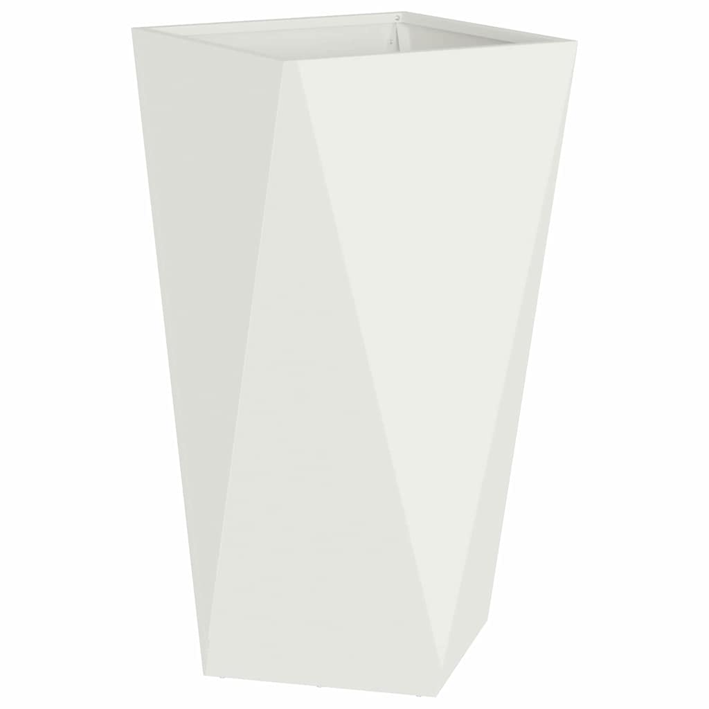 Fioriera 2 pcs Bianco 40 x 40 x 75 cm Acciaio