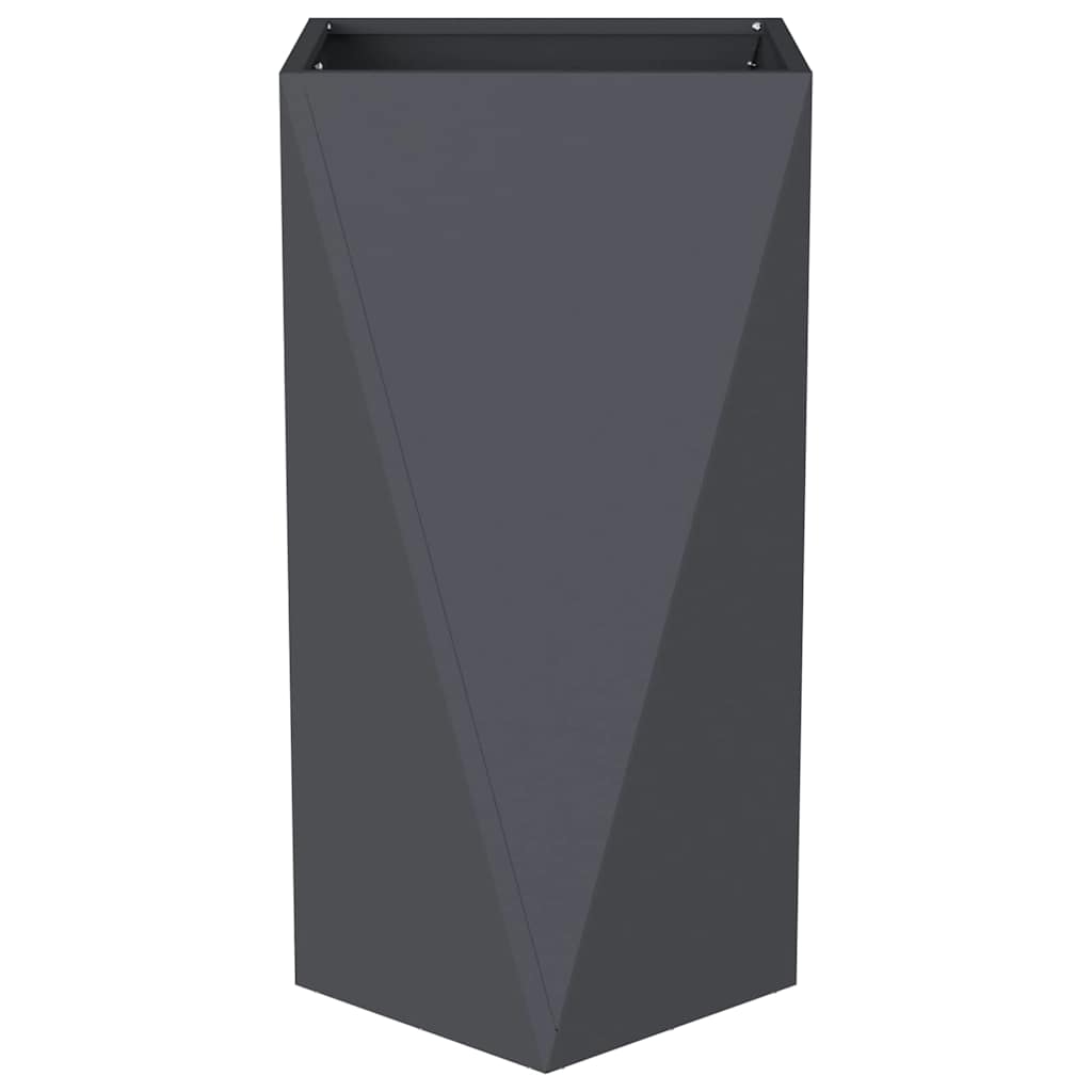 Fioriera 2 pcs Antracite 40 x 40 x 75 cm Acciaio