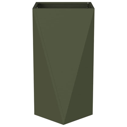 Fioriera 2 pcs Verde oliva 40 x 40 x 75 cm Acciaio