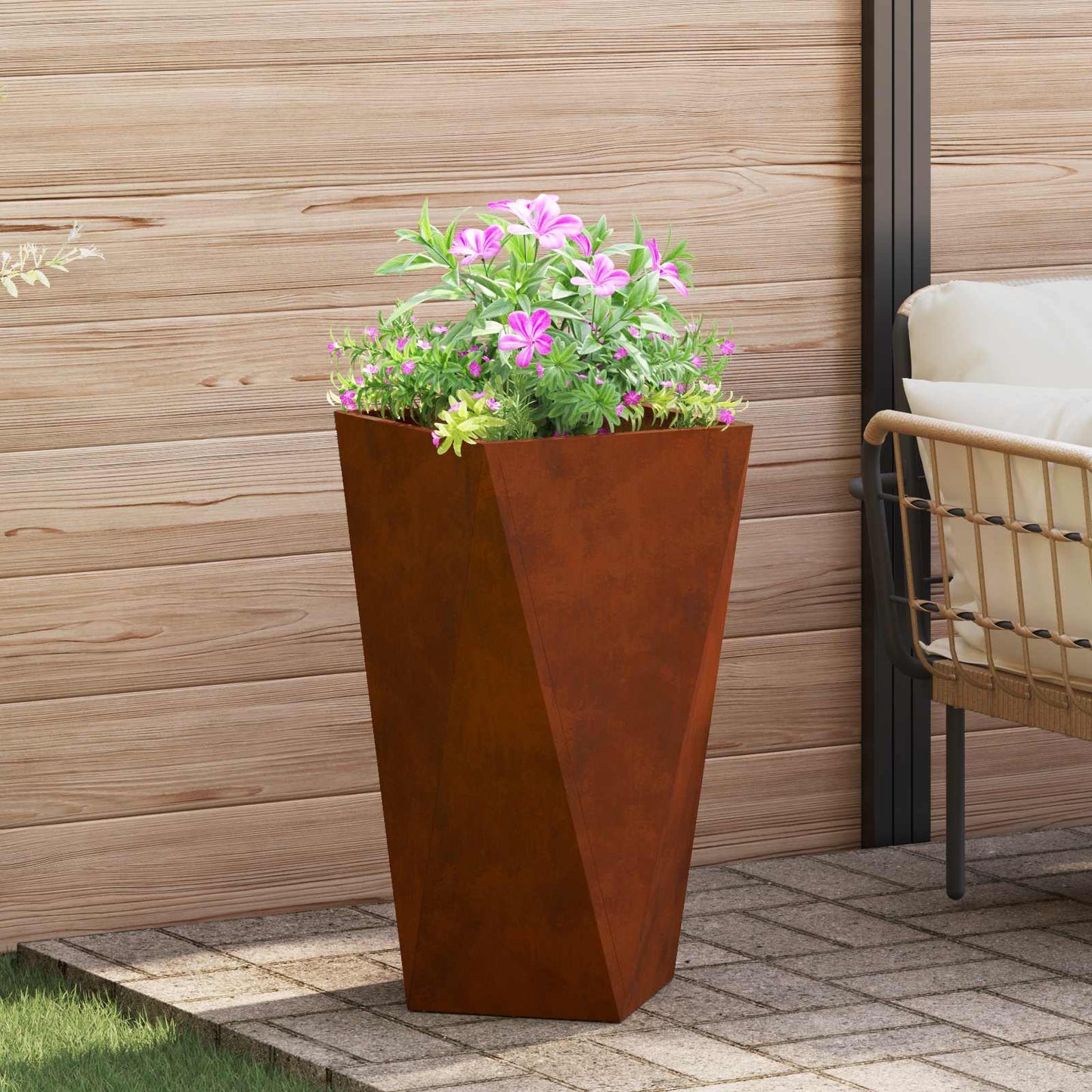 Fioriera 2 pcs Ruggine 40 x 40 x 75 cm | homemem39