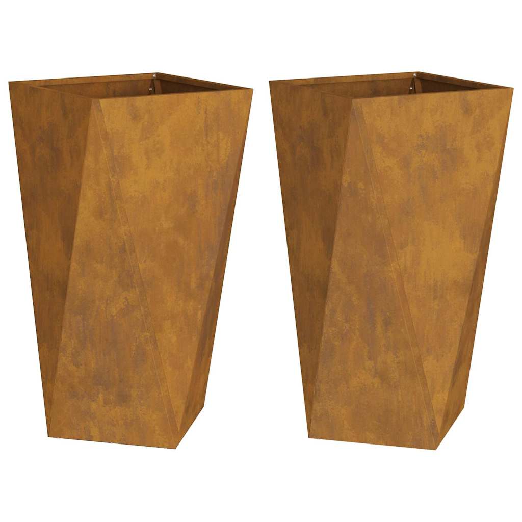 Fioriera 2 pcs Ruggine 40 x 40 x 75 cm