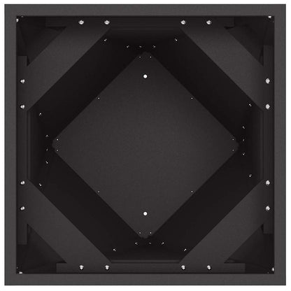Fioriera 2 pcs Nero 50 x 50 x 75 cm Acciaio