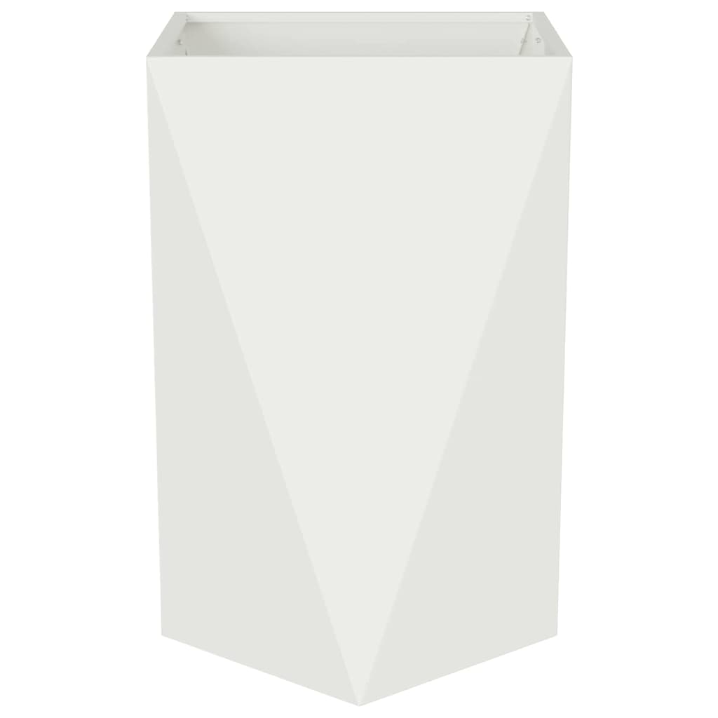 Fioriera 2 pcs Bianco 50 x 50 x 75 cm Acciaio
