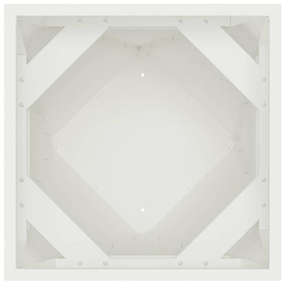 Fioriera 2 pcs Bianco 50 x 50 x 75 cm Acciaio