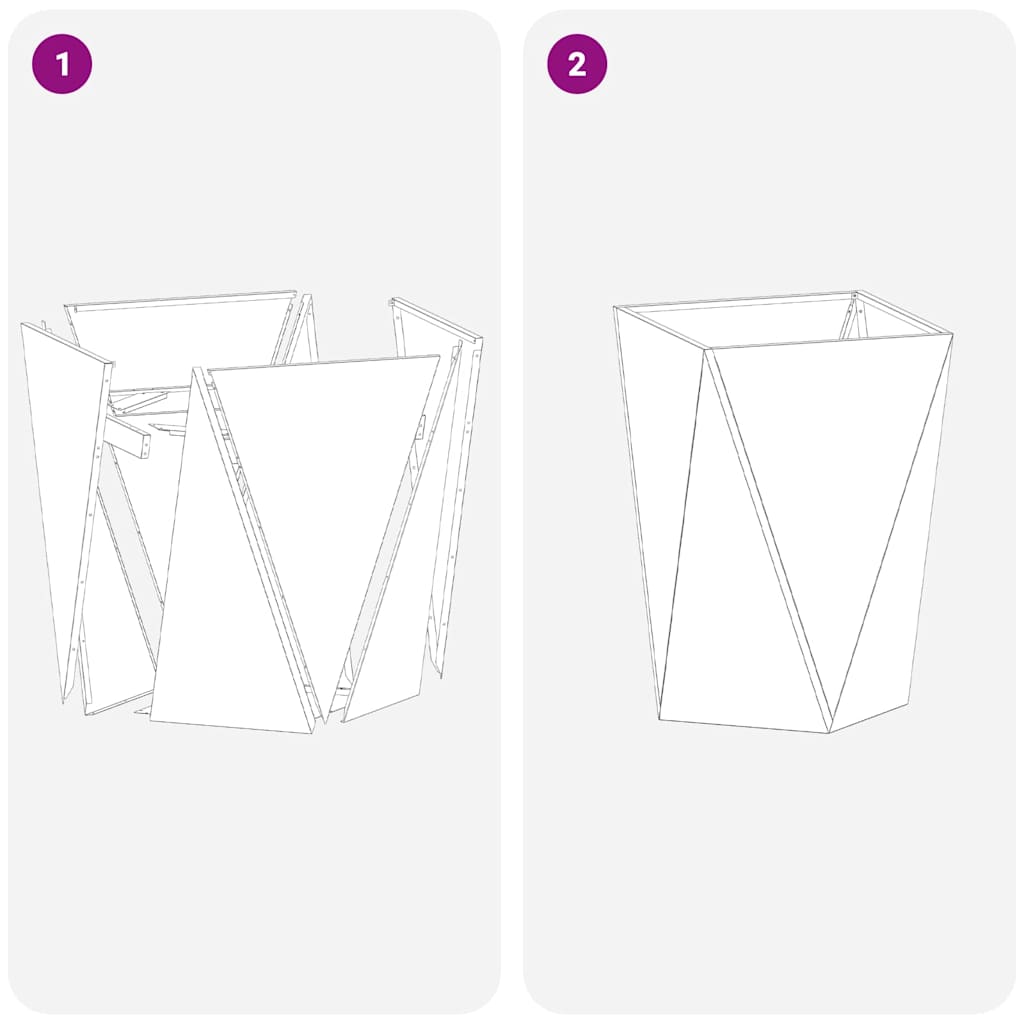 Fioriera 2 pcs Antracite 50 x 50 x 75 cm Acciaio