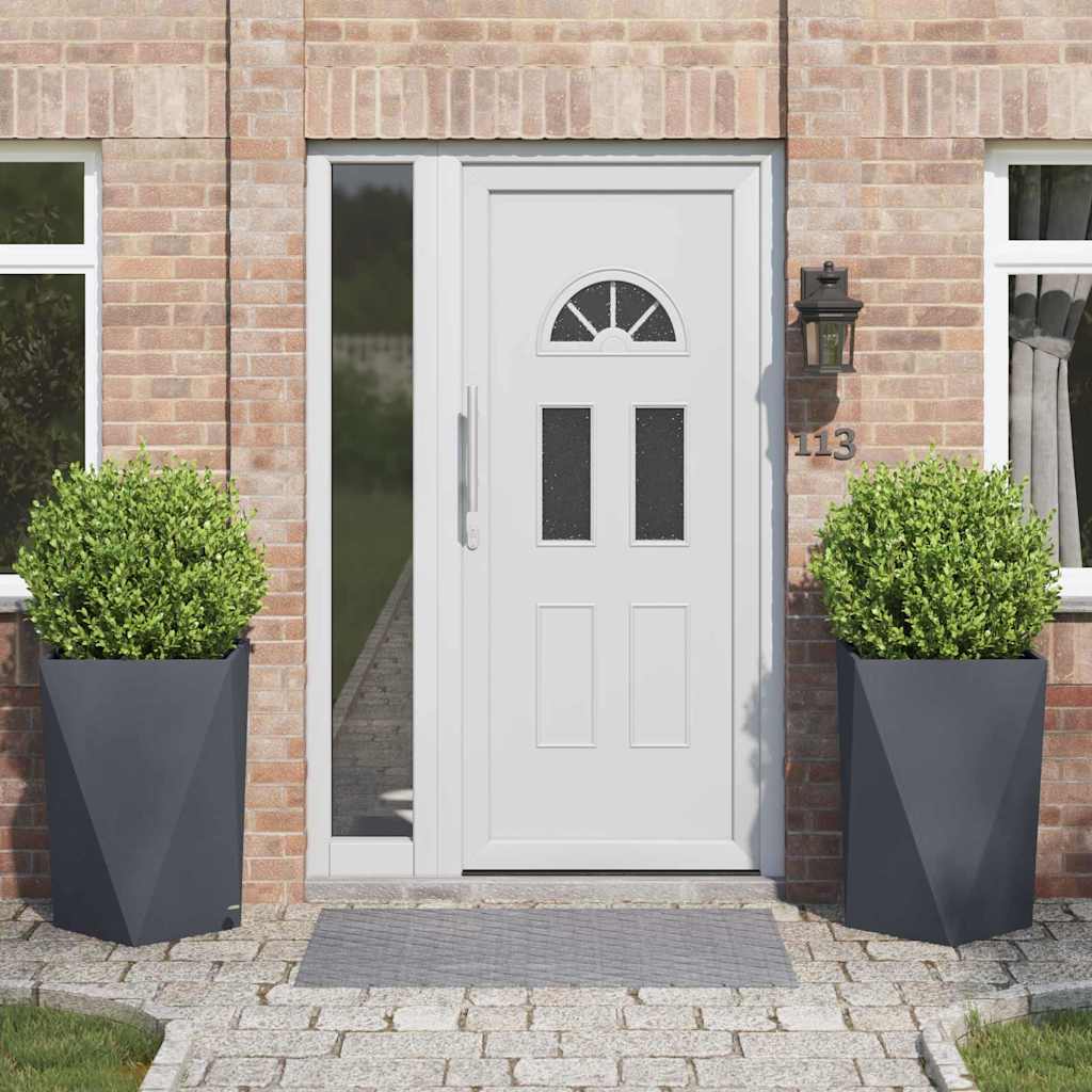 Fioriera 2 pcs Antracite 50 x 50 x 75 cm Acciaio