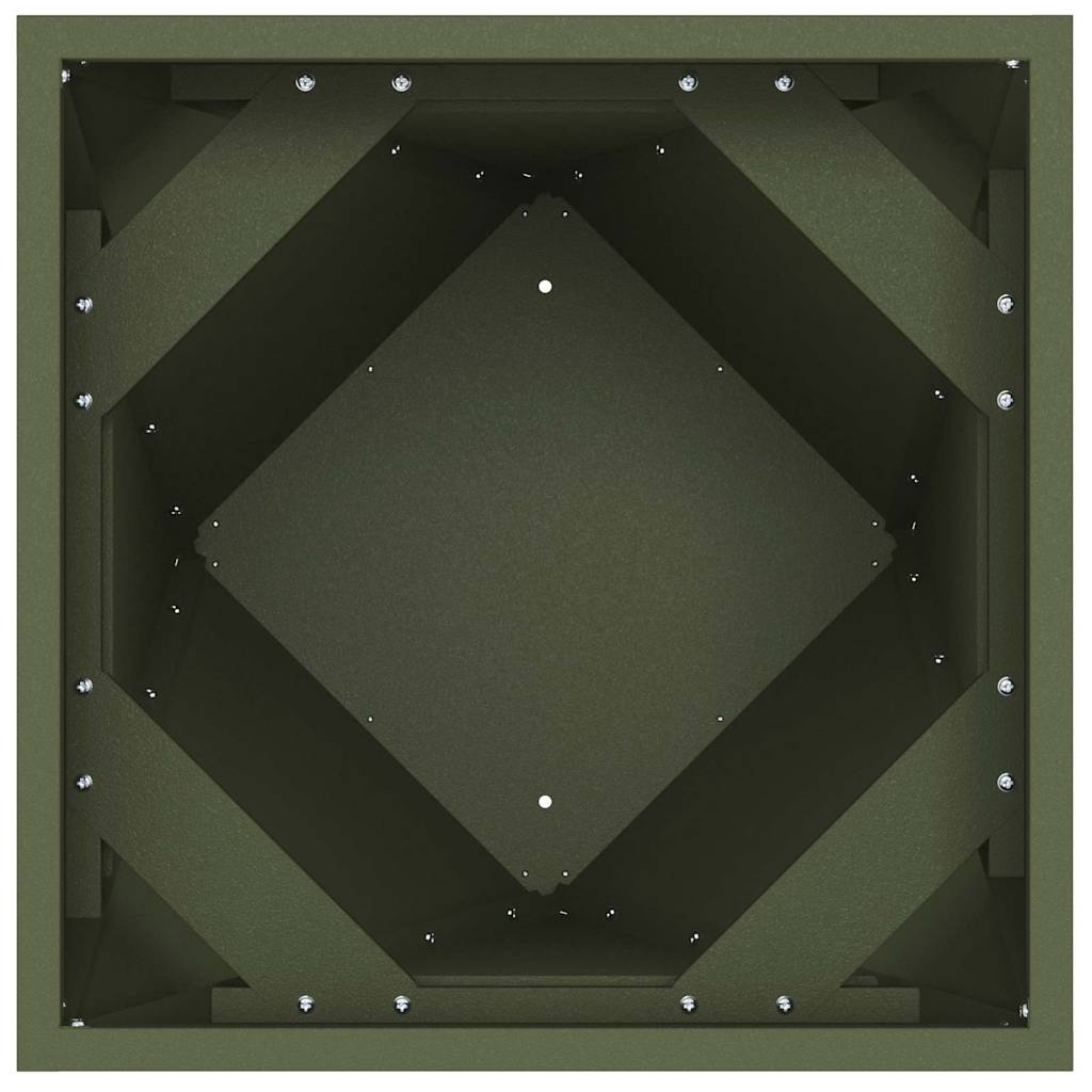 Fioriera 2 pcs Verde oliva 50 x 50 x 75 cm Acciaio