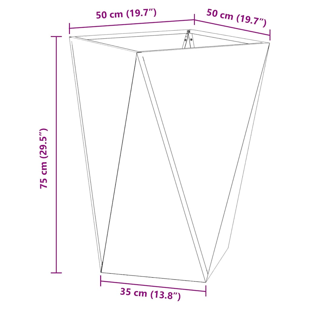 Fioriera Argento 50 x 50 x 75 cm Acciaio zincato | homemem39