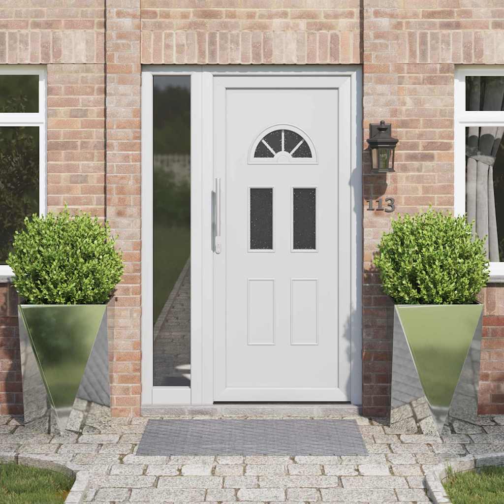 Fioriera 2 pcs Argento 50 x 50 x 75 cm Acciaio zincato