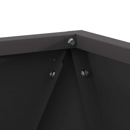 Fioriera 2 pcs Nero 30 x 30 x 30 cm Acciaio