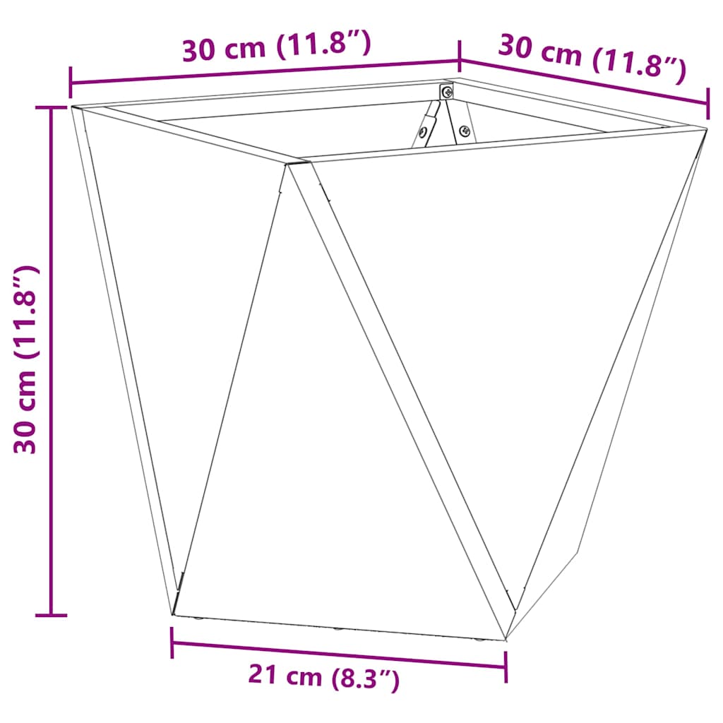 Fioriera Bianco 30 x 30 x 30 cm Acciaio | homemem39