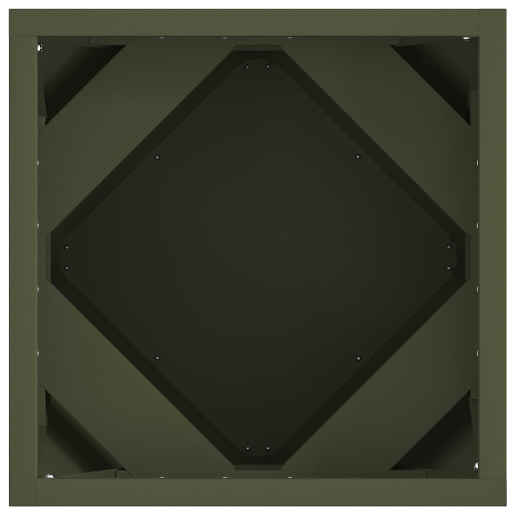 Fioriera Verde oliva 30 x 30 x 30 cm Acciaio