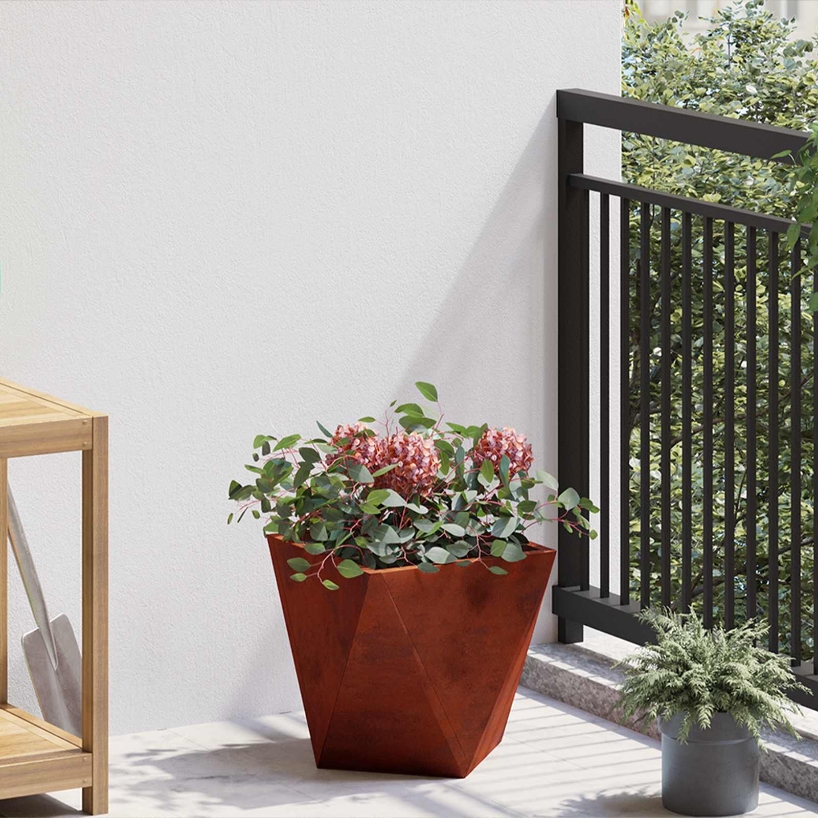 Fioriera 2 pcs Ruggine 30 x 30 x 30 cm | homemem39