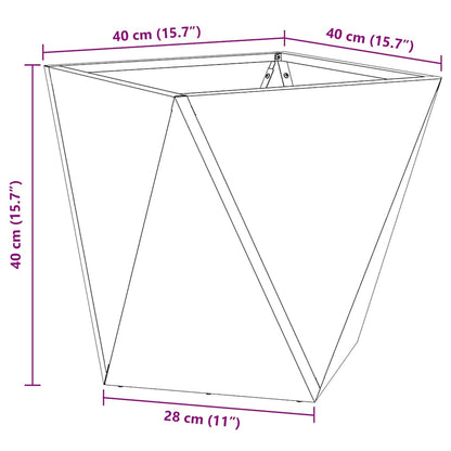 Fioriera Nero 40 x 40 x 40 cm Acciaio