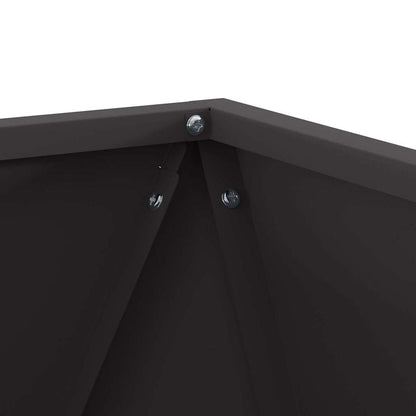 Fioriera 2 pcs Nero 40 x 40 x 40 cm Acciaio