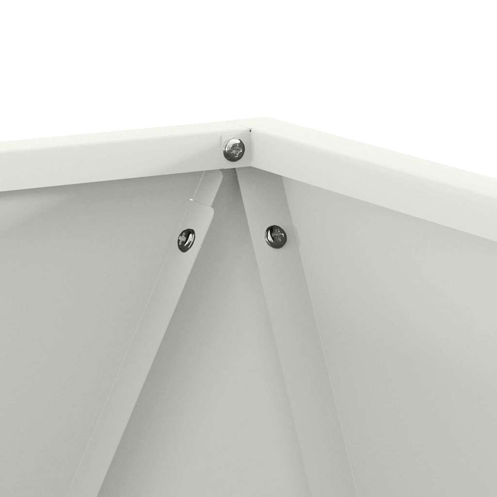 Fioriera 2 pcs Bianco 40 x 40 x 40 cm Acciaio