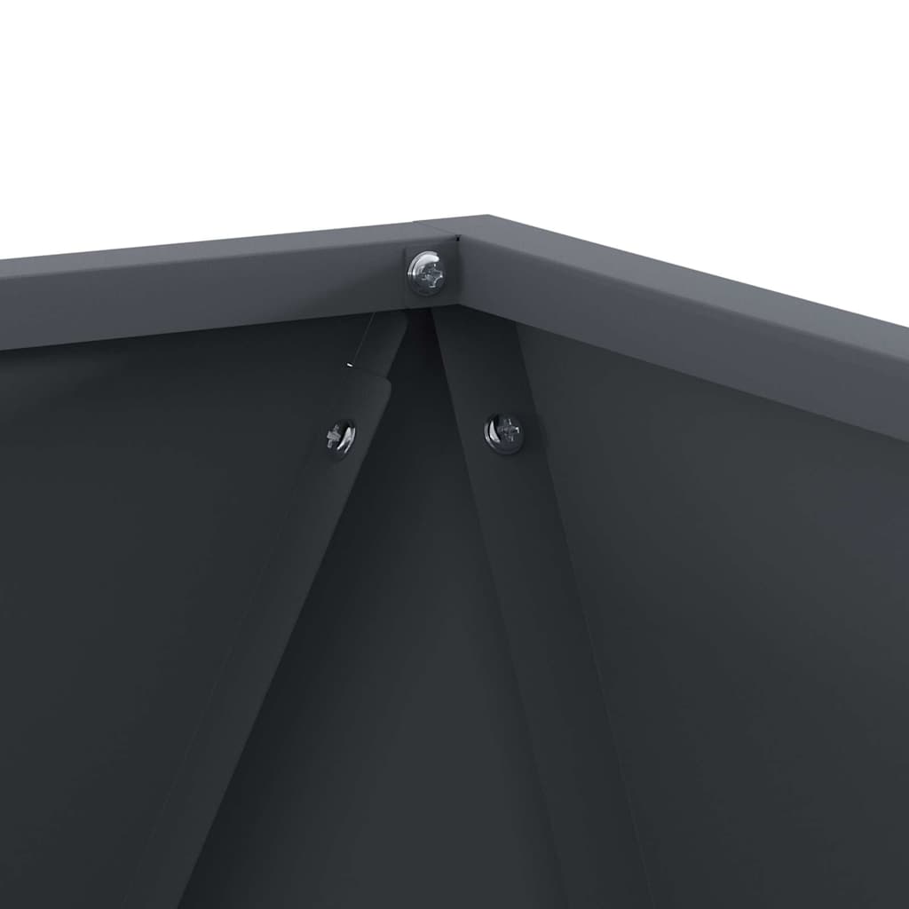 Fioriera 2 pcs Antracite 40 x 40 x 40 cm Acciaio