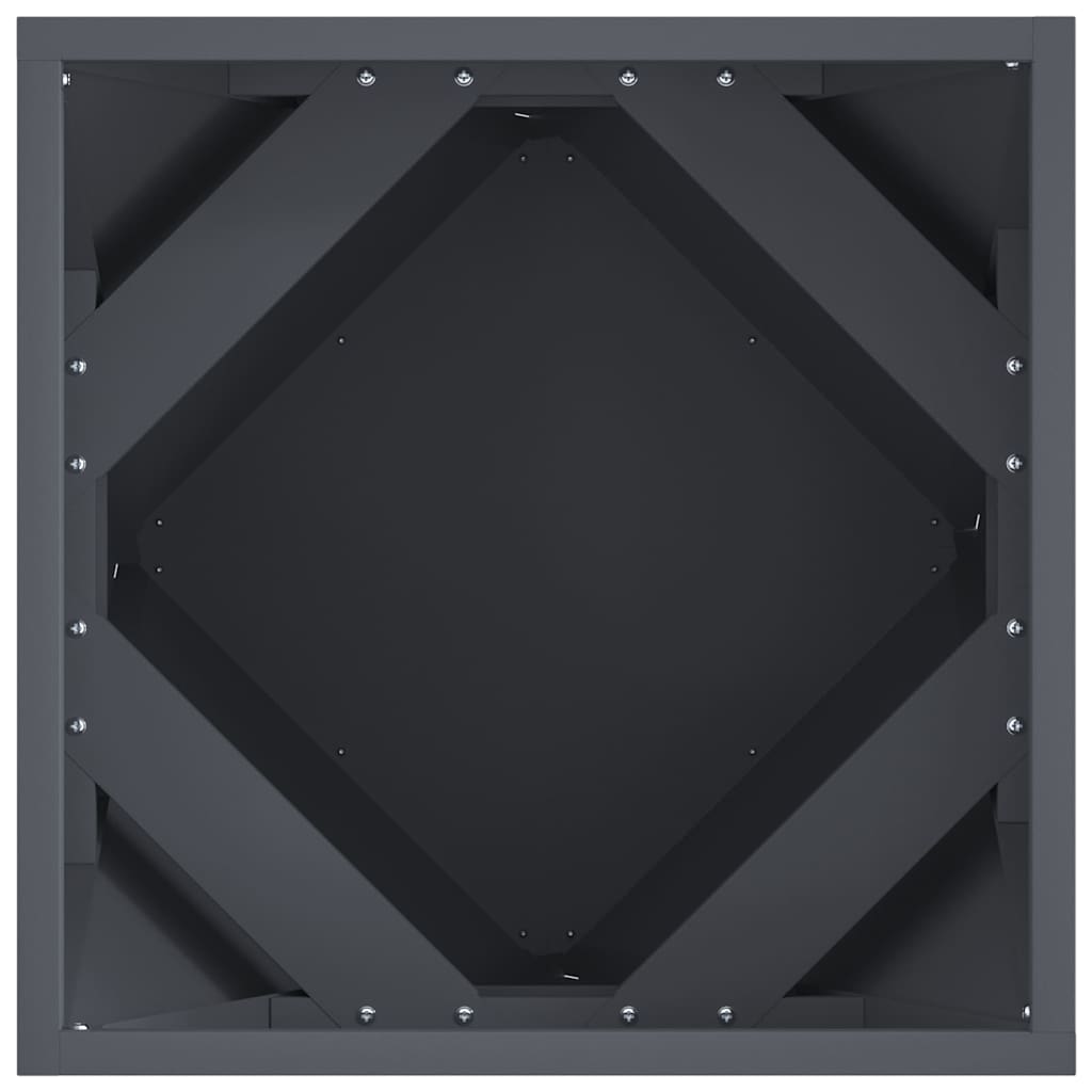 Fioriera 2 pcs Antracite 40 x 40 x 40 cm Acciaio