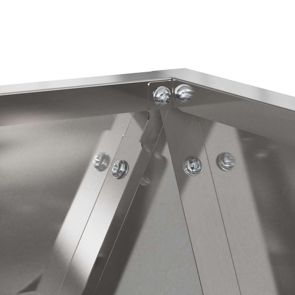 Fioriera 2 pcs Argento 40 x 40 x 40 cm Acciaio inossidabile