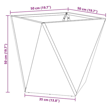 Fioriera Nero 50 x 50 x 50 cm Acciaio