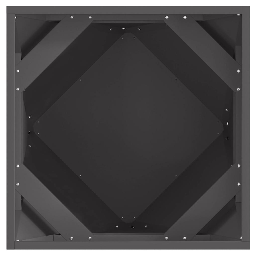 Fioriera 2 pcs Nero 50 x 50 x 50 cm Acciaio