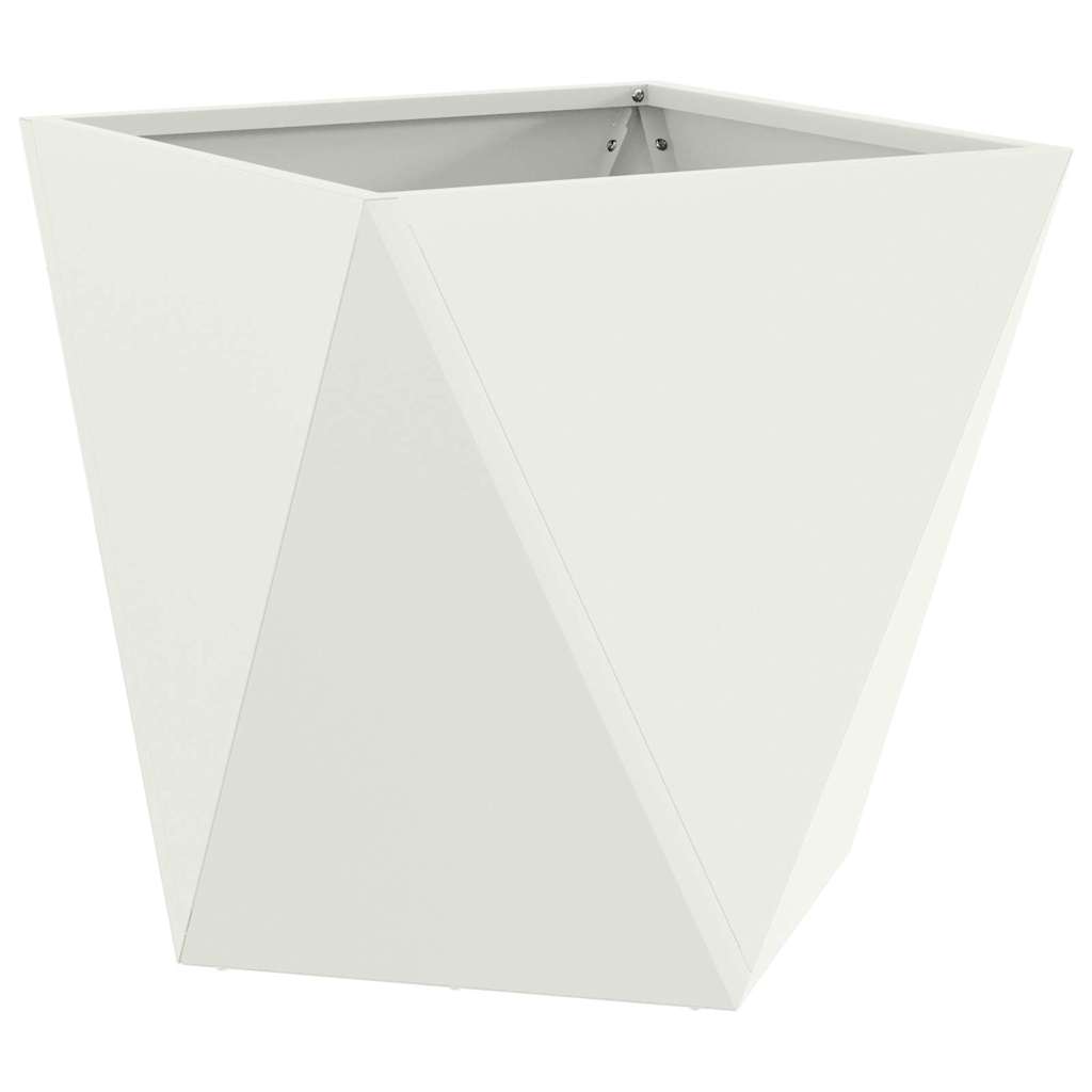 Fioriera 2 pcs Bianco 50 x 50 x 50 cm Acciaio