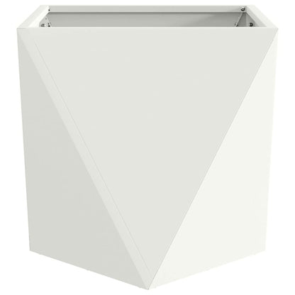 Fioriera 2 pcs Bianco 50 x 50 x 50 cm Acciaio