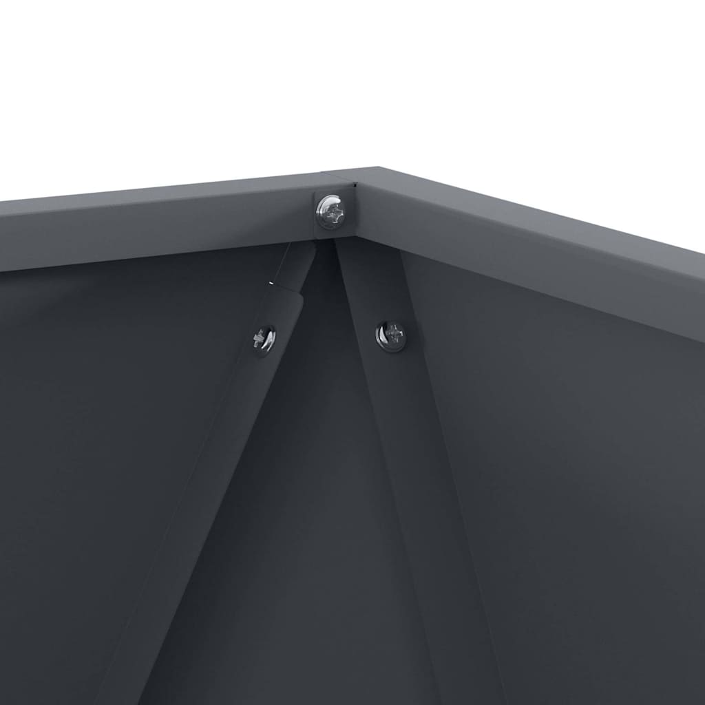 Fioriera 2 pcs Antracite 50 x 50 x 50 cm Acciaio