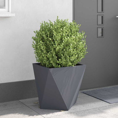 Fioriera 2 pcs Antracite 50 x 50 x 50 cm Acciaio