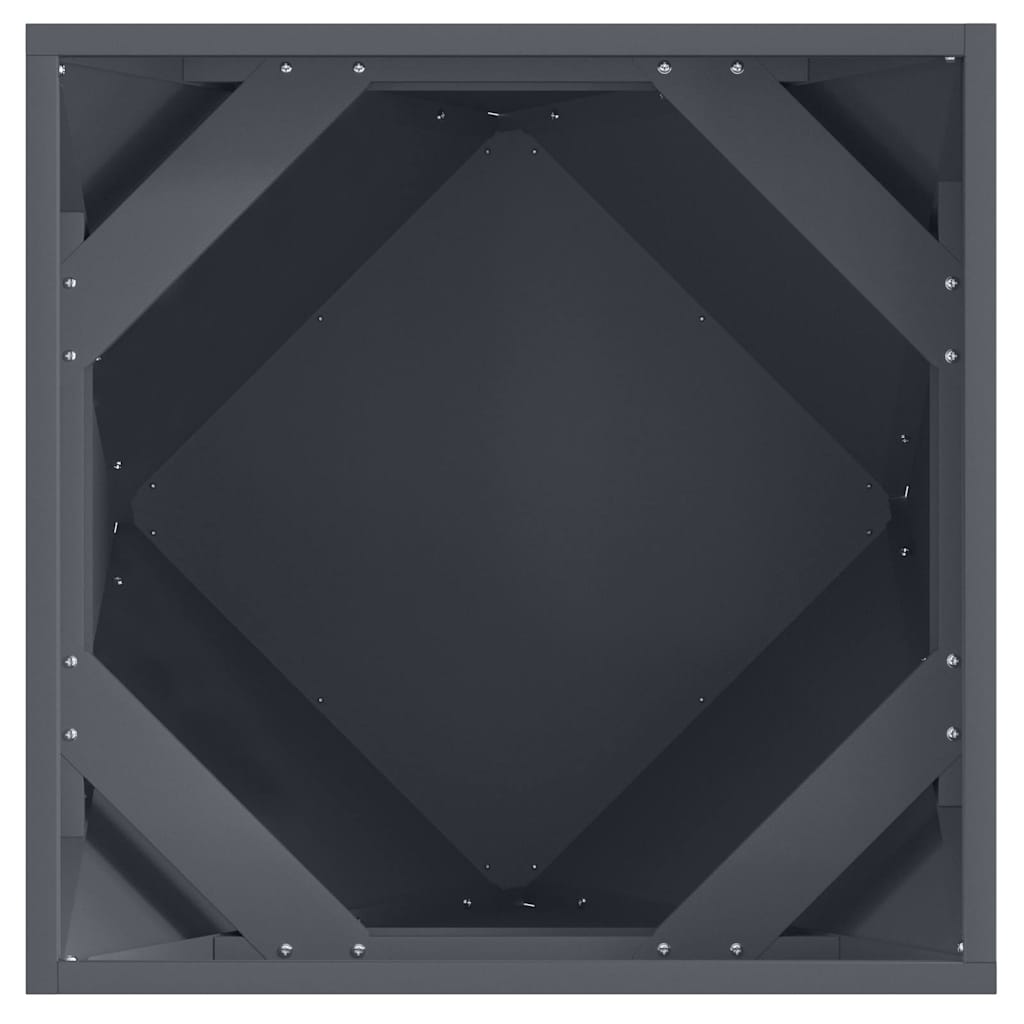 Fioriera 2 pcs Antracite 50 x 50 x 50 cm Acciaio