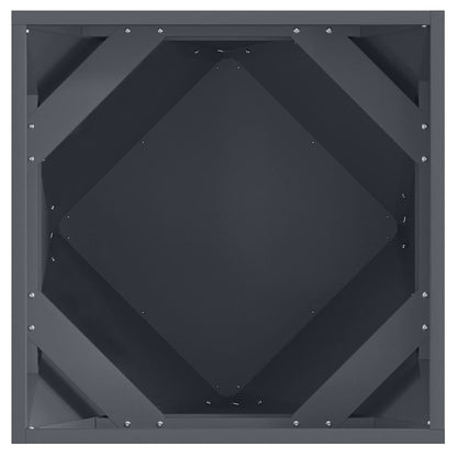 Fioriera 2 pcs Antracite 50 x 50 x 50 cm Acciaio