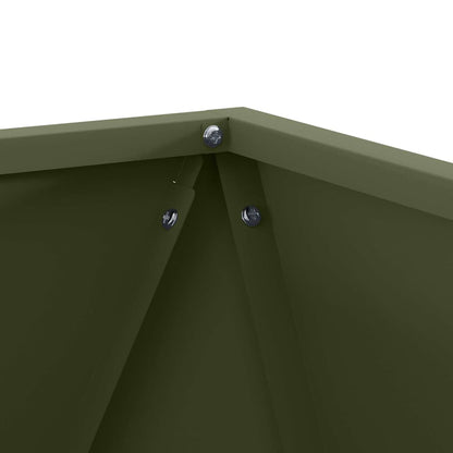 Fioriera 2 pcs Verde oliva 50 x 50 x 50 cm Acciaio