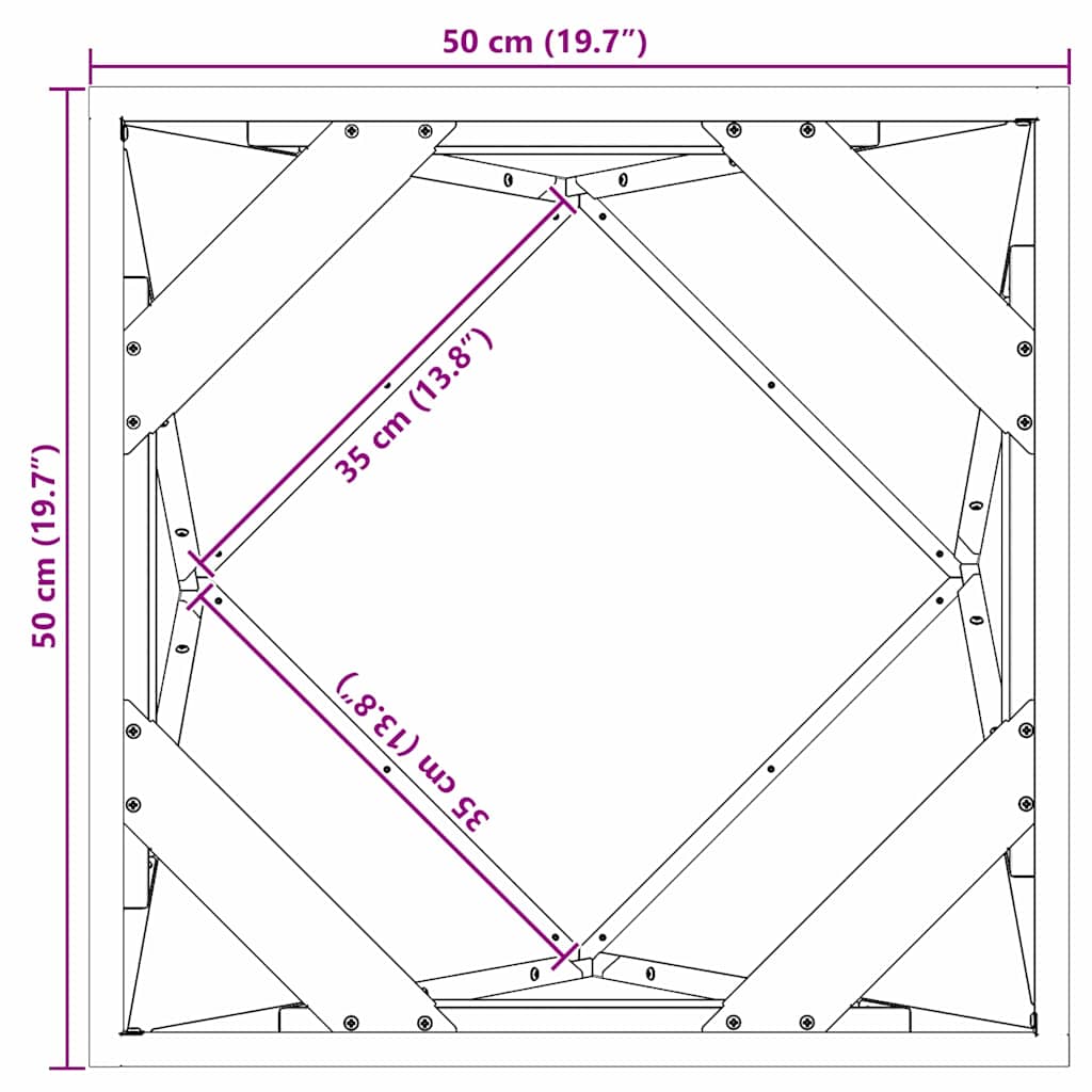 Fioriera Argento 50 x 50 x 50 cm Acciaio inossidabile