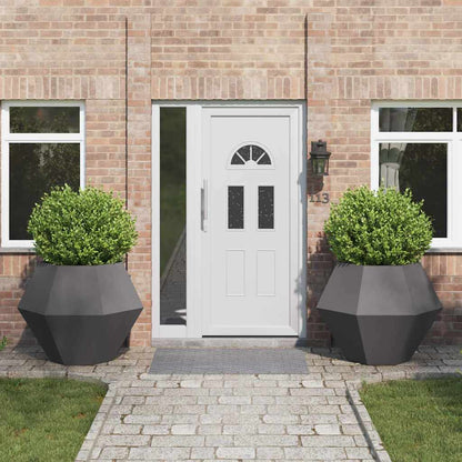 Fioriera 2 pcs Nero 100 x 100 x 80 cm Acciaio | homemem39