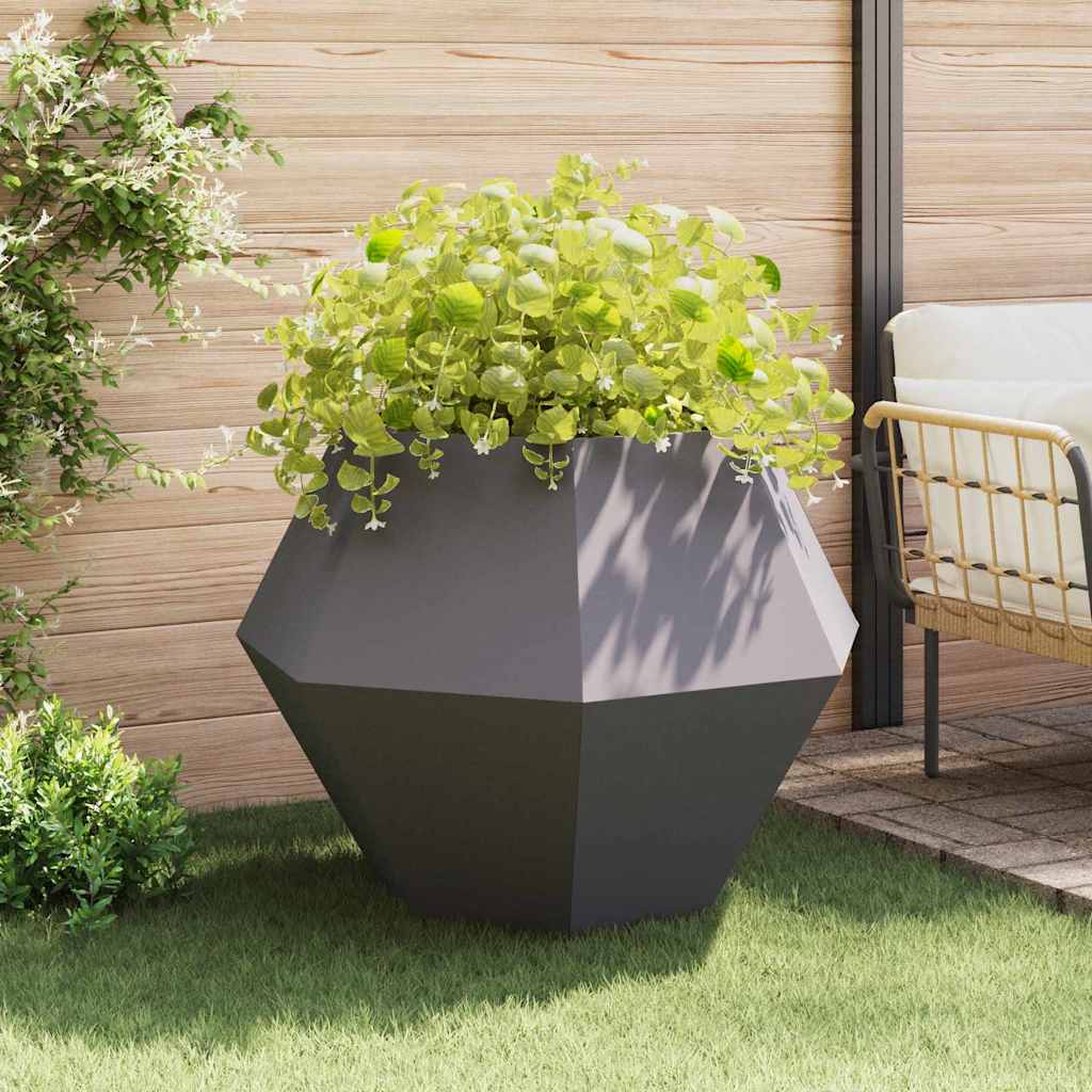 Fioriera 2 pcs Nero 100 x 100 x 80 cm Acciaio | homemem39