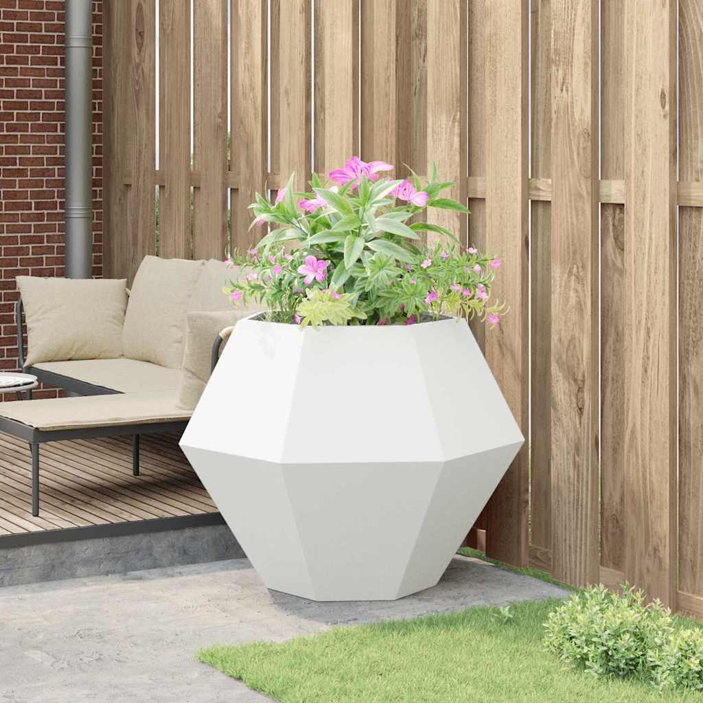 Fioriera Bianco 100 x 100 x 80 cm Acciaio