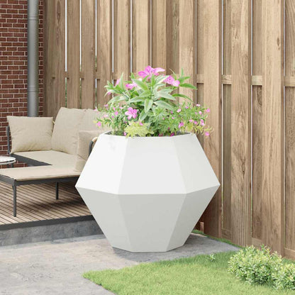 Fioriera Bianco 100 x 100 x 80 cm Acciaio