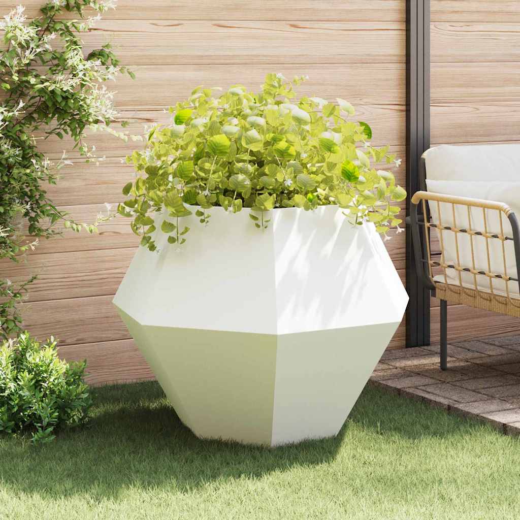 Fioriera 2 pcs Bianco 100 x 100 x 80 cm Acciaio | homemem39