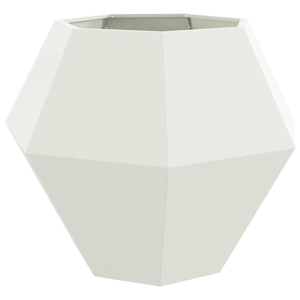 Fioriera 2 pcs Bianco 100 x 100 x 80 cm Acciaio | homemem39