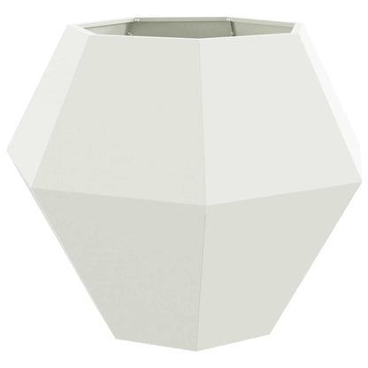 Fioriera 2 pcs Bianco 100 x 100 x 80 cm Acciaio | homemem39