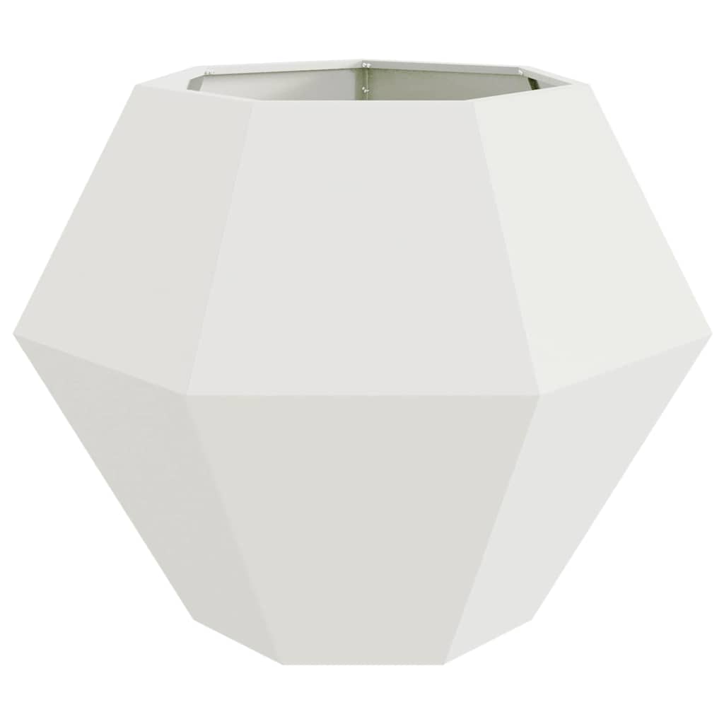 Fioriera 2 pcs Bianco 100 x 100 x 80 cm Acciaio | homemem39