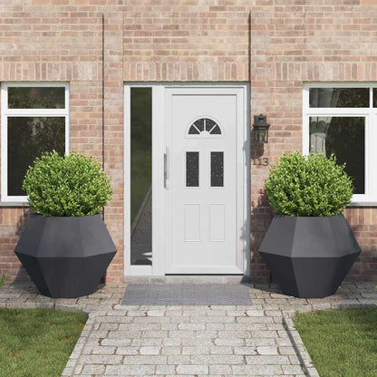 Fioriera 2 pcs Antracite 100 x 100 x 80 cm Acciaio | homemem39