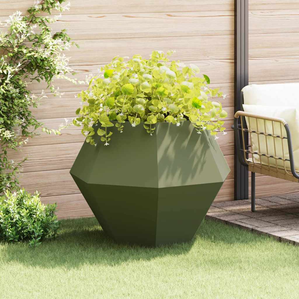 Fioriera Verde oliva 100 x 100 x 80 cm Acciaio | homemem39